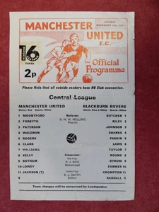 MANCHESTER UTD v BLACKBURN R | 1976/1977 | RESERVAS | 15 NOV 1976 | UK FREEPOST - Imagen 1 de 2
