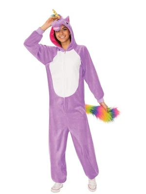 Purple Unicorn Comfywear Hooded Jumpsuit for Adults, Unisex S/M Foto 1 de 3