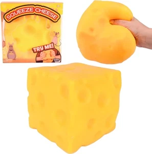 Giggle Zone Squeeze Cheese - XL Squishy Cheese Stress Spielzeug, 4,25" Gag Geschenk - Bild 1 von 6