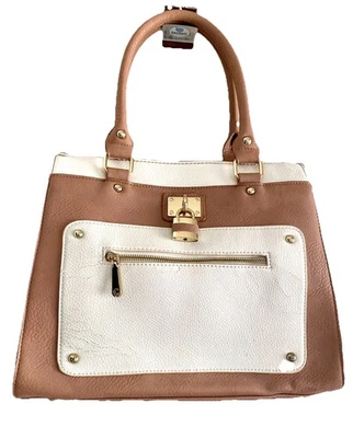 Encantador Bolso de Mano Charlie Marrón y Crema Acento Candado Nuevo con Etiquetas Foto 1 de 4