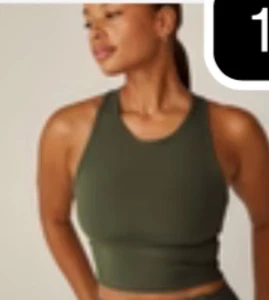 Serbatoio ritagliato Beyond Yoga Powerbeyond Strive oliva moderno usato in ottime condizioni $78 M - Foto 1 di 6