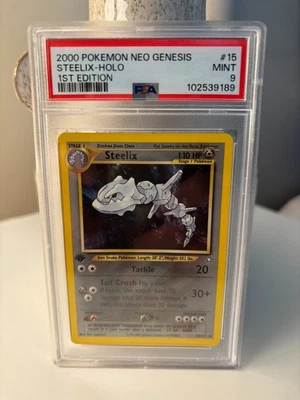 PSA 9 2000 Pokemon 1st Edition Steelix 15/111 Neo Genesis Holo MINT 💎 - Image 1 of 3