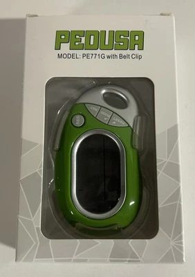 Podómetro PEDUSA Modelo PE771G con Clip para Cinturón, Sensor 3D, Recuento de Pasos Verde Foto 1 de 4