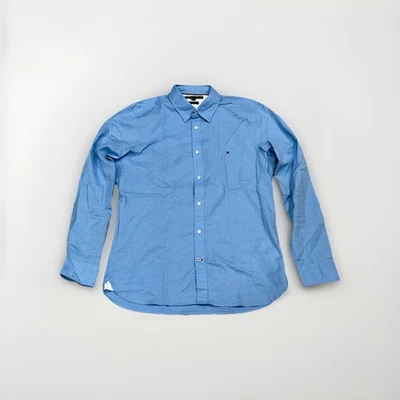 Tommy Hilfiger - Men’s Blue Long Sleeve Slim Fit Button Down Shirt (Size: M) - Image 1 of 4