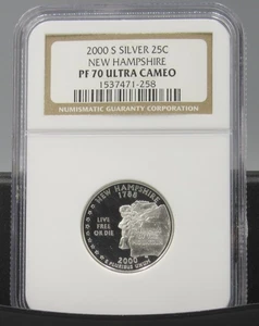 S New Hampshire Silver NGC PF 70 UCAM 2000 - Imagen 1 de 1