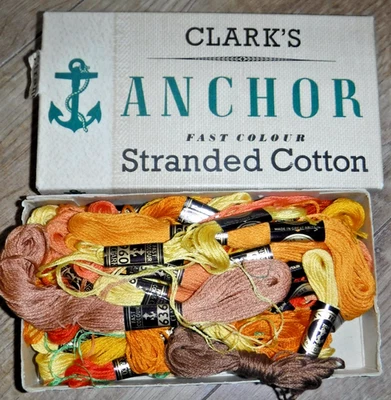 Clark’s Anchor Fast Colour Stranded Cotton ~ 17 x 8 Meter Skeins ~ Yellows Boxed - Image 1 of 4
