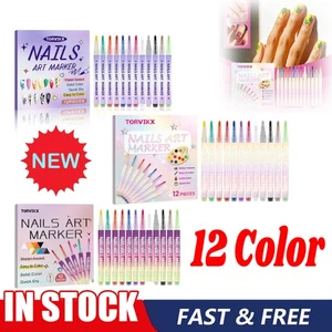 12 Color Nail Art Stifte Set Nagellack Stift Nails ArtDrawing Graffiti MarkerHot - Bild 1 von 24