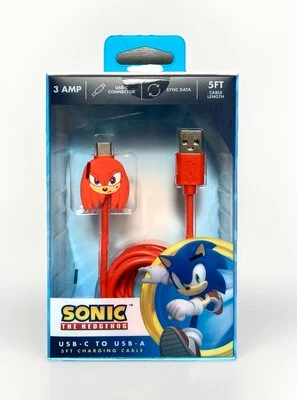 NEW Sonic The Hedgehog KNUCKLES USB-A to USB-C 5ft Charging Cable - Image 1 of 4