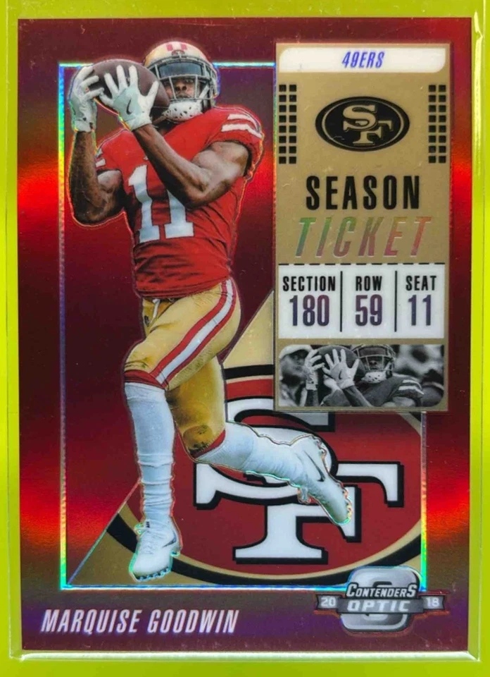 2018 Panini Contenders Optic Marquise Goodwin Red /199 #15 Season Ticket 49ers - Image 1 of 4