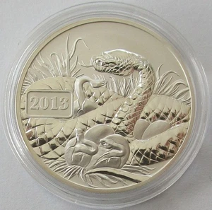 Tokelau 5 dólares 2013 serpiente lunar 1 oz plata - Imagen 1 de 2