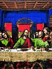 Velvet Last Supper Tapestry Wall Hanging Rug 54X34” Jesus 12 Disciples Colorful