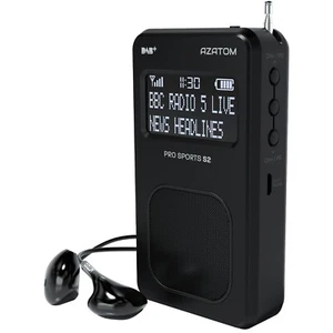 Azatom DAB Portable Radio Sport Clock Portable Travel Speaker Battery - S2 Black - Picture 1 of 7