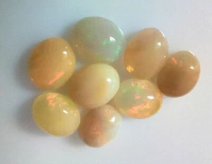 GOLDJUNGE69 GJ 8x ÄTH. OPAL CABOCHON 10x8mm ca 12,8ct EDELSTEIN SUPERFEUER - Bild 1 von 4