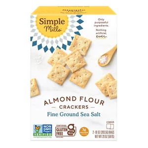Simple Mills Almond Flour Sea Salt Crackers, 10 oz, 2-count - Picture 1 of 4