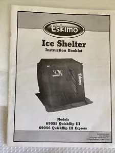 ESKIMO 69055 Quickflip Cabaña de hielo refugio de pesca SOLO INSTRUCCIONES para configurarlo - Imagen 1 de 7