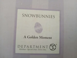 Figura Dept 56 Snowbunnies A GOLDEN MOMENT - Imagen 1 de 3