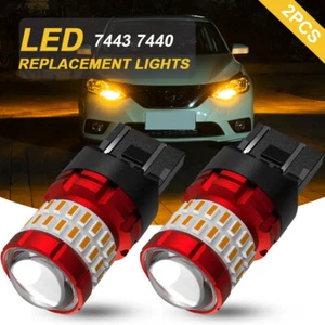 7444 7440 7443 LED Yellow Turn Signal Light Bulb Amber 2800LM For Cadillac - Picture 1 of 12