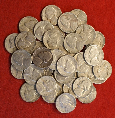 1954-S Jefferson Nickels 40 Coin roll Circulated Cover