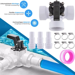 Bypass Set Adapter Swimming Pool Poolheizung Solarkollektor 3 Wegenventil - Bild 1 von 11