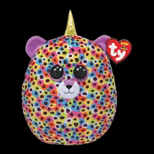 Ty Squish-A-Boo Giselle 10" peluche mais leopardato multicolore unicorno nuovo - Foto 1 di 1