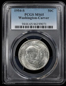 1954-S Washington-Carver Commem Half Dollar PCGS MS 65 | Uncirculated UNC BU - Picture 1 of 4