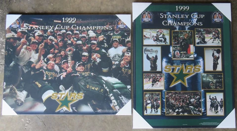 Pair of Dallas Stars 1999 Stanley Cup Championship Picture Plaques Cover