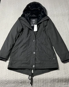 Hollister Giacca Parka Donna Accogliente Nera Taglia:Media Nuova con etichette Leggi bene - Foto 1 di 12