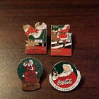 Lot Of 4 Vintage 1997 Coca-cola Coke Holiday Caravan Tour Santa Claus Lapel Pins