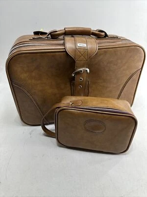 Maleta de cuero marrón vintage equipaje de mano para pasar la noche Airway Industries Foto 1 de 4