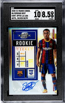 2020-21 Panini Chronicles Soccer SERGINO DEST Rookie Ticket Auto /99 SGC 8.5 #6 - Image 1 of 2