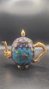 Cloisonne Teekanne bunt Deko Ornamente Handarbeit 10*13*7,5cmAA-22-4 - Bild 1 von 3