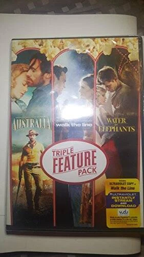 Australia, Walk the Line, Water  Elephants DVD Triple Feature Pack  - VERY GOOD - Image 1 of 1