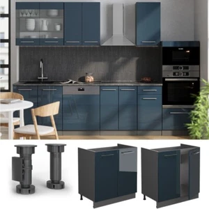 Spülenunterschrank Fame-Line Anthrazit Dunkelblau Hochglanz 80 cm Vicco - Bild 1 von 6