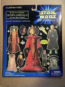 STAR WARS EPISODE I PHANTOM MENACE QUEEN AMIDALA GLOW IN THE DARK WALL SCENES - Picture 1 of 2
