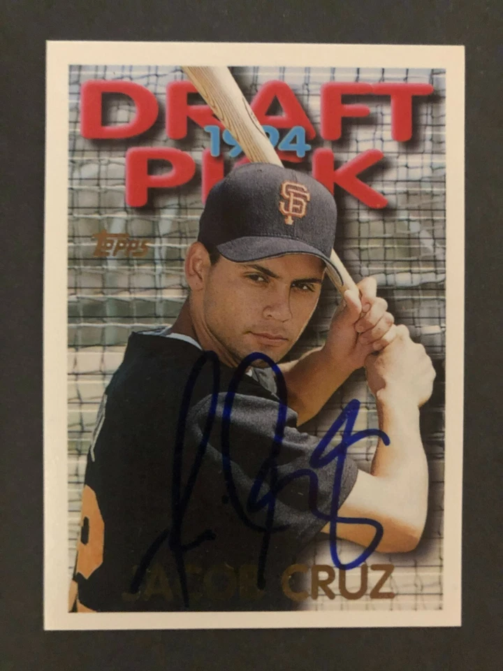 1995 Topps SIGNED: Jacob Cruz, GIANTS #521 - Image 1 of 1