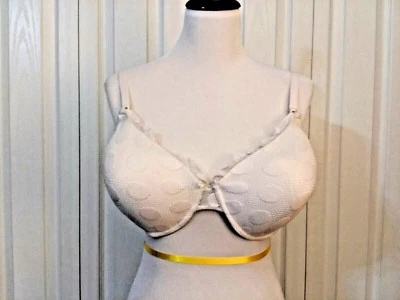 Sujetador Mujer Fruit of Loom Talla 40D Lunares Encaje Blanco Con Aros Acolchado Volantes Foto 1 de 4