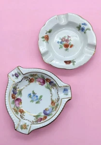 Zwei (2) alte deutsche Porzellan Aschenbecher (1-Schumann; Dresdner Blumen) Germany - Bild 1 von 7