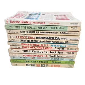 Vintage Cartoons Book Lot Dennis the Menace Tumbleweeds Family Circus Andy Capp - Picture 1 of 6