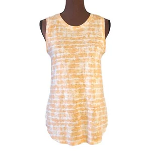 Athleta Tank Top Damen Gr. S ärmellos orange weiß Freizeit Stretch Sport - Bild 1 von 5