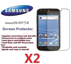 New Samsung Galaxy S2 II i9200 LCD Screen Protector Crystal Ultra Clear Film X 2 - Picture 1 of 1