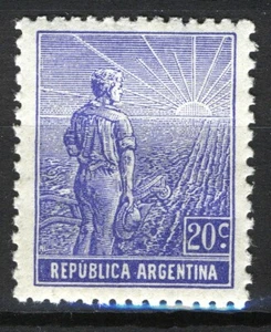 Argentinien 1911-12, 20c Bauer und aufgehende Sonne postfrisch, Mi 162Y - Bild 1 von 1