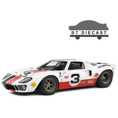 SOLIDO FORD GT40 MK1 #3 ERIC DEAN DESIGN 1/18 DIECAST MODEL WHITE S1803010 - Image 1 of 4
