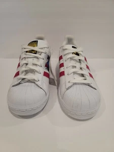 Adidas Superstar J 'White Pink Buzz' Women's Classic White Sz6 shoes B23644 - Picture 1 of 6