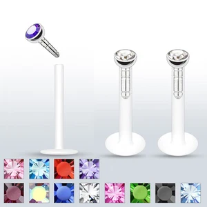 "Par de perforaciones de labios Monroe Labret Monroe 16 g 5/16" con perno a presión de 2 mm ajuste a presión - Imagen 1 de 13