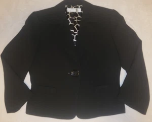 Tahari Arthur Levine Womens Sz 6 Black One Button Lined Blazer Jacket - Picture 1 of 12