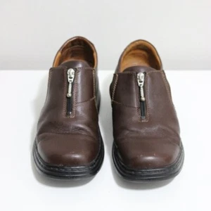 Josef Seibel Tanya Brown Leather Zip-Front Loafers Women's Size 41 US 10 / 10.5 - Picture 1 of 12