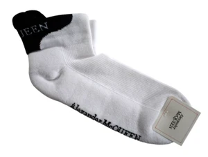🆕️ALEXANDER MCQUEEN White COTTON Blend LOW CUT Men's Socks ONE SIZE 24~26 cm - Picture 1 of 9