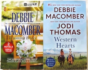 2 PBs 3 Novels by DEBBIE MACOMBER Complete WYOMING BRIDES+MONTANA+ 1 Jodi Thomas - Picture 1 of 1