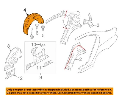 Guardabarros trasero izquierdo BMW OEM 11-16 550i xDrive 51717186729 Foto 1 de 2