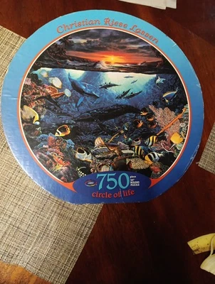 Vtg Ceaco #2930-1 "CIRCLE OF LIFE" 750 Pc  24" Round Puzzle Complete - Image 1 of 4